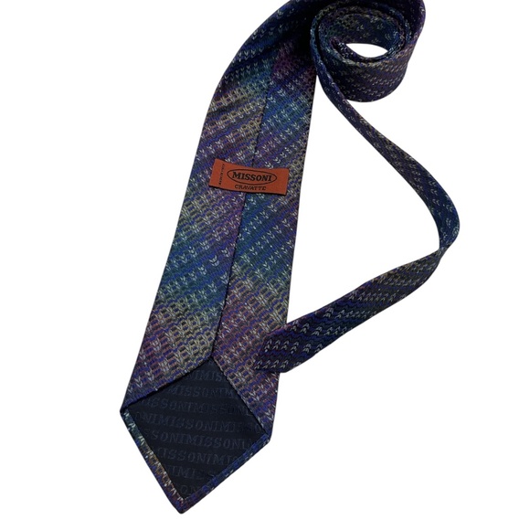 MISSONI Multicolor Geometric Silk LUXURY Tie ITALY - Picture 2 of 4